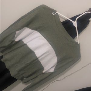Crop color block tee